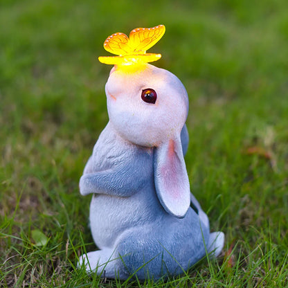 Decorative Bunny Light Waterproof with Solar Butterfly Ornament for Patio, Garden, Lawn or Courtyard