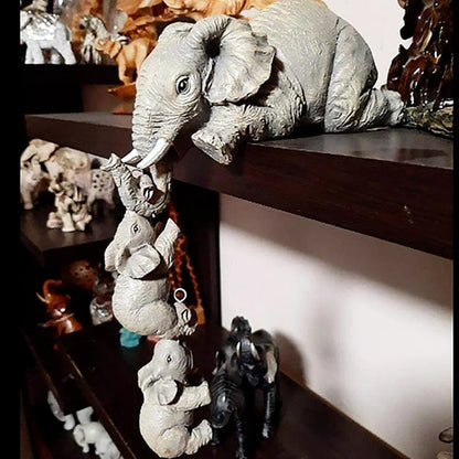 3pcs/set Cute Elephant Figurines Elephant Holding Baby Elephant Resin Crafts Home Furnishing Gift.  Special for MOM