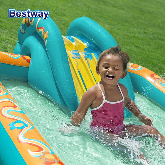 6'4" x 60" x 29" Play Center Inflatable Play Pool Play Center Inflatable Water Play Center for yard, garden or patio